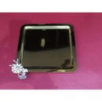 Papatya Kare Tepsi Altın Renk Metal 22X22CM Çiçek Figürlü Misafirlik Hediyelik Dekoratif 1 Adet
