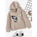 Papatya Kelebek Baskılı Erkek - Kız Çocuk Rahat Kalıp Sweatshirt