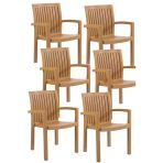 Papatya Neta Koltuk Teak 6Lı Paket - Plastik Bahçe Balkon Sandalyesi