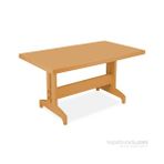 Papatya Prestige Masa 70x120 Bej Teak renk kaliteli Plastik bahçe balkon dış mekan