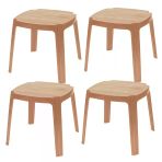 Papatya Royal Plastik Sehpa Teak 4Lü Paket - İstiflenebilir, Uv Korumalı