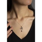 Papatya Silver 925 Ayar Gold Kaplama Lacivert Renkli Spiral Snail Tasarım Kadın Gümüş Kolye