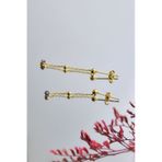 Papatya Silver 925 Ayar Gold Kaplama Top Zincir Sallantılı Nazar Göz Kadın Gümüş Küpe