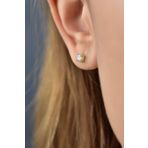 Papatya Silver 925 Ayar Gümüş 4.0 mm Altın Kaplama Zirkon Taşlı Tektaş Küpe