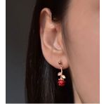 Papatya Silver 925 Ayar Gümüş Çift Gül Kadın Çivili Rose Küpe