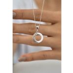 Papatya Silver 925 Ayar Gümüş Ejderha Desenli Beyaz Simit Gümüş Kolye