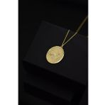 Papatya Silver 925 Ayar Gümüş Gold Kaplama Kar Tanesi Plaka Kolye