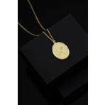 Papatya Silver 925 Ayar Gümüş Gold Kaplama M Harfli Plaka Kolye