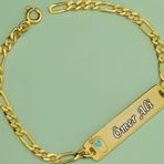 Papatya Silver 925 Ayar Gümüş Gold Kaplama Mavi Ayak İsimli Erkek Bebek Künyesi