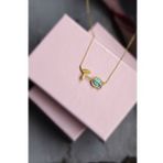 Papatya Silver 925 Ayar Gümüş Gold Kaplama Opal Taşlı Lale Kolye