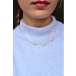 Papatya Silver 925 Ayar Gümüş Gold Renk Dorika Toplu Incili Kadın Kolye Uvpts100001