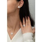 Papatya Silver 925 Ayar Gümüş Özel Tasarım Altın Kaplama Mineli Papatya Set