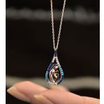 Papatya Silver 925 Ayar Gümüş Renkli Taşlı Anne Çocuk Damla Kolye