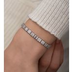 Papatya Silver 925 Ayar Gümüş Rodyum Kaplama Baget Taşlı Kadın Bileklik