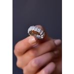 Papatya Silver 925 Ayar Gümüş Rodyum Kaplama Baget Taşlı Tamtur Yüzük