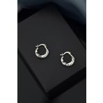 Papatya Silver 925 Ayar Gümüş Rodyum Kaplama Licuala Desenli Klipsli Kadın Küpe
