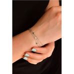 Papatya Silver 925 Ayar Gümüş Rodyum Kaplama Mat Yeşil Taşlı Yıldız Zincir Bileklik