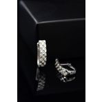 Papatya Silver 925 Ayar Gümüş Rodyum Kaplama Motifli Klipsli Küpe