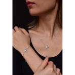 Papatya Silver 925 Ayar Gümüş Rodyum Kaplama Papatya Ve Yusufçuk Kolye Bileklik Set