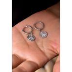 Papatya Silver 925 Ayar Gümüş Rodyum Kaplama Peace Symbol Küpe
