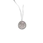 Papatya Silver 925 Ayar Gümüş Rodyum Kaplama Plaka Cadı Desenli Kolye