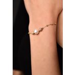 Papatya Silver 925 Ayar Gümüş Rose Gold Kaplama Inci Simli Dorika Toplu Bileklik