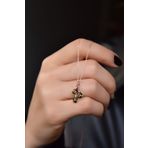 Papatya Silver 925 Ayar Gümüş Rose Kaplama Ağustos Ayı Doğum Taşlı Kübik Drop Kolye