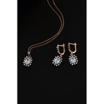 Papatya Silver 925 Ayar Gümüş Rose Kaplama Elmas Montür Kare Set
