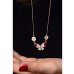 Papatya Silver 925 Ayar Gümüş Rose Kaplama Kelebek Uğur Böceği Papatya Kolye