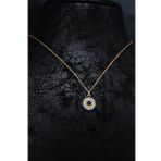 Papatya Silver 925 Ayar Gümüş Rose Kaplama Zirkon Taşlı Nazar Boncuğu Kolye