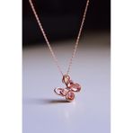 Papatya Silver 925 Ayar Gümüş Rose Kaplama Zirkon Taşlı Pembe Morpho Kelebeği Kolye