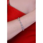 Papatya Silver 925 Ayar Gümüş Sıralı Damla ve Dikdörtgen Taşlı Bileklik
