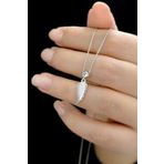 Papatya Silver 925 Ayar Gümüş Tek Taşlı Kanat Rodyum Kaplama Kolye