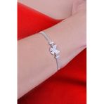 Papatya Silver 925 Ayar Gümüş Toplu Rodyum Kaplama Kelebek Bileklik