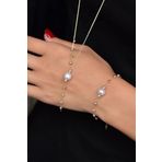 Papatya Silver 925 Ayar Gümüş Üç Renk Dorika Toplu İncili Kolye Bileklik Set