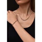 Papatya Silver 925 Ayar Gümüş Üç Renk Iki Boy Dorika Toplu Kolye ve Bileklik Set