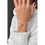 Papatya Silver 925 Ayar Gümüş Yıldız, Nazar Göz, Yonca Şans Bileklik