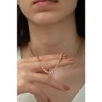 Papatya Silver 925 Ayar Pul Zincir Kadın Kolye Rose Kaplama Kadın Gümüş Kolye