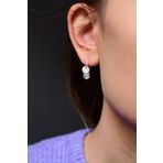 Papatya Silver 925 Ayar Rodyum Kaplama Fırfırlı Pullu Kadın Gümüş Küpe