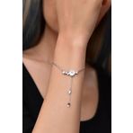 Papatya Silver 925 Ayar Rodyum Kaplama Kardelen Çiçeği Gümüş Bileklik