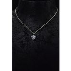 Papatya Silver 925 Ayar Rodyum Kaplama Lacivert Zirkon Taşlı Dönen Güneş Gümüş Kolye
