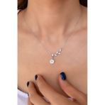 Papatya Silver 925 Ayar Rodyum Kaplama Zirkon Taşlı Sedef Manolya Çiçeği Kadın Gümüş Kolye