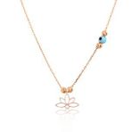 Papatya Silver 925 Ayar Rose Altın Kaplama Dorika Toplu Gümüş Lotus Kolye