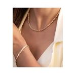 Papatya Silver 925 Ayar Rose Altın Kaplama Gümüş Burgu Kolye Bileklik Set