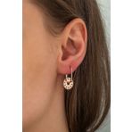 Papatya Silver 925 Ayar Rose Altın Kaplama Klipsli Çark Gümüş Küpe