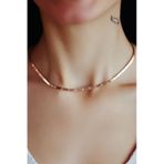 Papatya Silver 925 Ayar Rose Kaplama Desenli İtalyan Ezme Zincir Kadın Gümüş Kolye