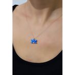 Papatya Silver 925 Ayar Rose Kaplama Incili Opal Taşlı Lotus Gümüş Kolye