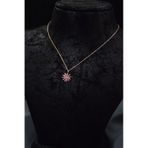 Papatya Silver 925 Ayar Rose Kaplama Pembe Zirkon Taşlı Dönen Güneş Kadın Gümüş Kolye