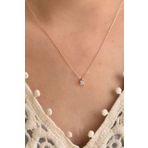 Papatya Silver 925 Ayar Rose Kaplama Tektaş Kadın Gümüş Kolye