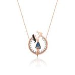 Papatya Silver 925 Ayar Rose Kaplama Zirkon Taşlı Anne Çocuk Gümüş Kolye
